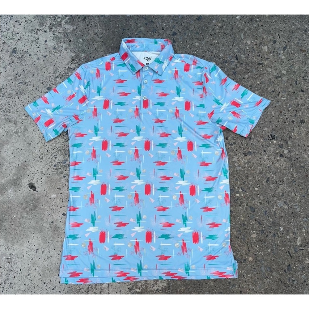 1764 Golf Polo Shirt‎ Mens Medium Short Sleeve Performance Stretch